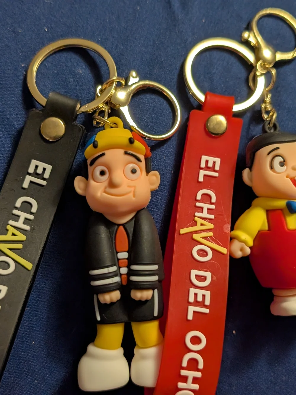 2 El Chavo Del Ocho Keychain Toy - Black & Red Character Keyring